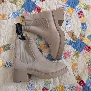 Time and Tru Taupe Heeled Boots for Women